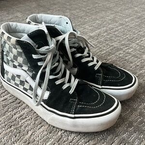 Vans checkered platform high top